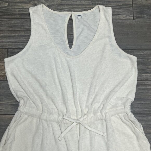 Old Navy Terry Shorts Romper Womens Large One Piece Romper Tank Drawstring Waist - Picture 2 of 13
